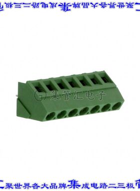 282847-7 线对板连接器7POS接线端子5.08mm通孔35角度带板