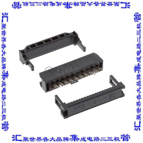 HIF3MAW-20D-2.54R(63) 矩形连接器20POS插口2排2.54mm母插口黑色