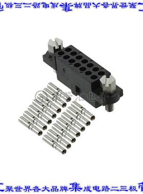 M80-4611442 矩形连接器14POS插座2排2mm母插口黑色压接镀金自由