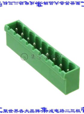 1755804 端子块连接器9POS接头公引脚带罩5.08mm绿色垂直通孔
