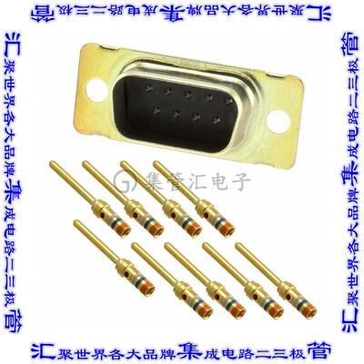 1757819-6 连接器9POS插头公引脚2排D-Sub自由悬挂