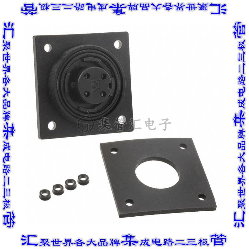PX0766/S 圆形连接器4(电源)插座母插口螺钉镍面板安装