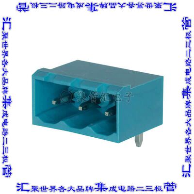 TBP04R12-500-03BE 端子块连接器3POS接头公引脚带罩5mm蓝色90DEG