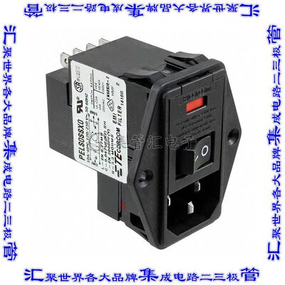 2-6609104-1 电源接入连接器3POS插座公插片模块IEC320-C14面板安