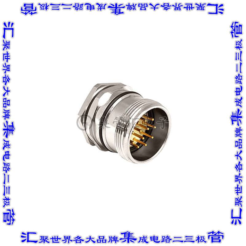 PXMBNI23FPM12ASCM20 圆形连接器12POS插座公形引脚焊杯镀金面板