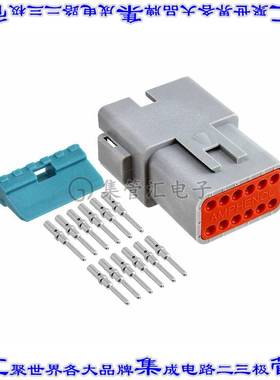 AT04-12PA-KIT01 矩形连接器12POS插座2排公引脚灰色压接自由悬挂