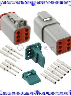 AT6PS-CKIT 矩形连接器6POS插头插座3排母插口公插脚灰色压接自由