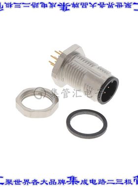 1551862 圆形连接器8POS插头公引脚焊接镀金面板安装通孔