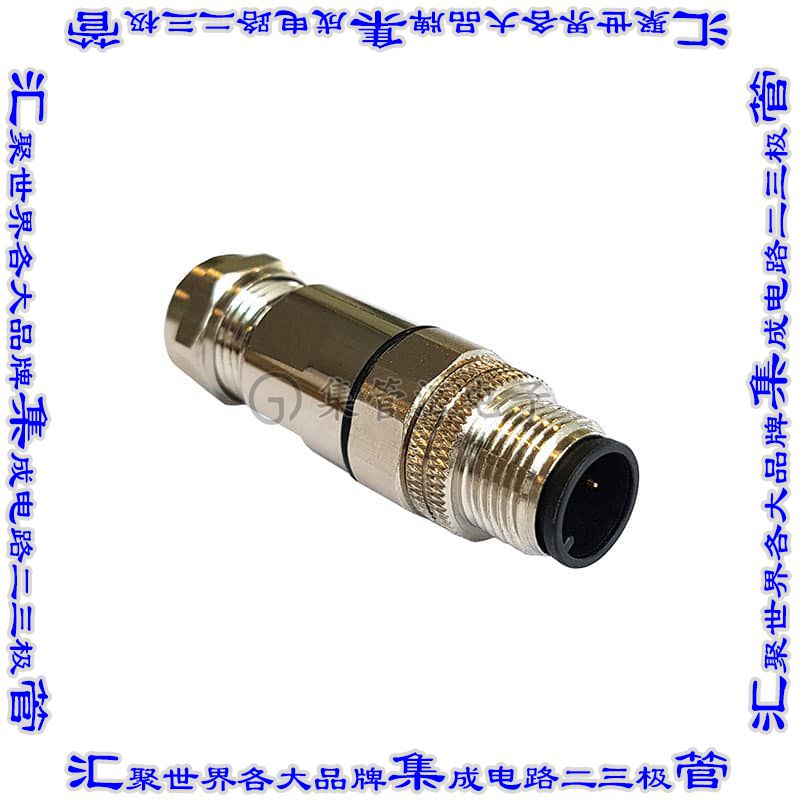 PXMBNI12FIM08ASCPG7 圆形连接器8POS插座公形引脚焊杯镀金自由悬