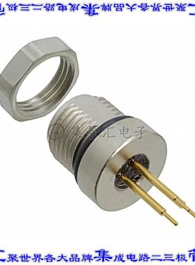 1694363 圆形连接器3POS插座母插口焊接镀金面板安装通孔