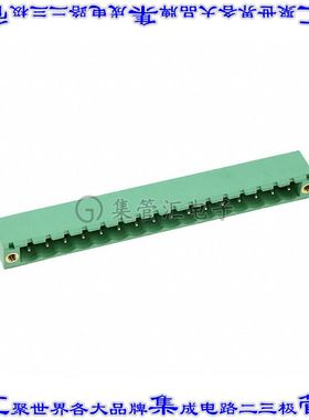 1776647 端子块连接器16POS接头公引脚带罩5.08mm绿色90DEG通孔