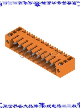 1607120000 端子块连接器10POS接头公引脚带罩3.5mm橙色90DEG通孔