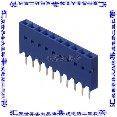 75915-310LF 针座连接器10POS插座2.54mm母形插口通孔直针镀金