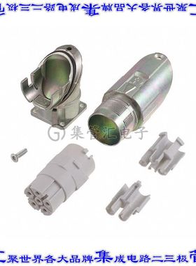 1628491 圆形连接器6(5电源+PE)插座外壳用于母插口银色面板安装