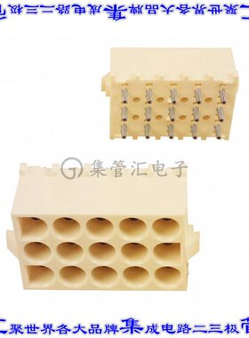 350765-4 针座连接器15POS插座3排6.35mm母形插口通孔直针锡