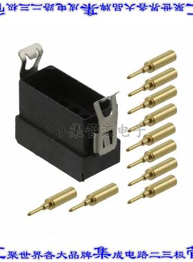 M80-8121005 矩形连接器10POS插头2排2mm公引脚黑色压接镀金自由