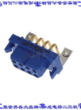 PLB08F4BN0A1/AA 背板连接器8POS插座母插口2排5mm通孔直角蓝色