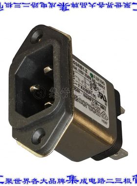 6609987-8 电源接入连接器3POS插座公型片状插脚IEC320-C14面板安