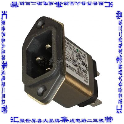 6609987-8 电源接入连接器3POS插座公型片状插脚IEC320-C14面板安