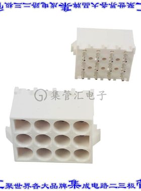 641974-3 针座连接器12POS接头3排6.35mm公形插针通孔直针镀金