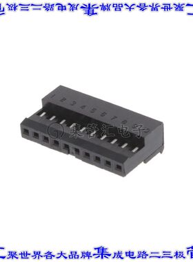 4-643498-0 矩形连接器10POS插座2.54mm母插口黑色IDC锡自由悬挂