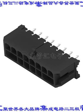 7-2204801-8 针座连接器16(电源)接头2排3mm公形插针通孔直针锡