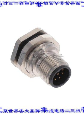 ALBKM12-RMBR8-S0 圆形连接器8POS插座公形引脚焊接面板安装通孔