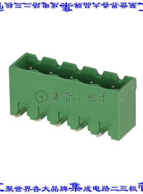 OQ0554510000G 端子块连接器5POS接头公引脚带罩5.08mm绿色90DEG