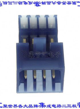 3-647002-4 矩形连接器4POS插头2.54mm公引脚蓝色IDC锡自由悬挂直