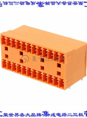 1706875 端子块连接器24POS接头公引脚带罩2排3.81mm橙色90DEG通