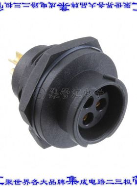 BB-03RMFS-QC8001 圆形连接器3(数据)插座母插口焊杯镀金面板安装