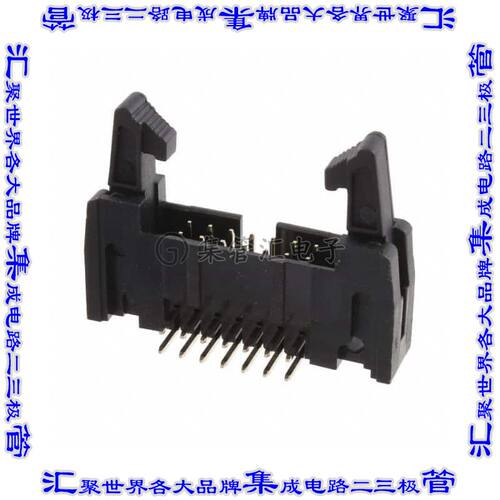 MHR-14-HUAL 针座连接器14POS接头2排2.54mm公形插针通孔直角镀金