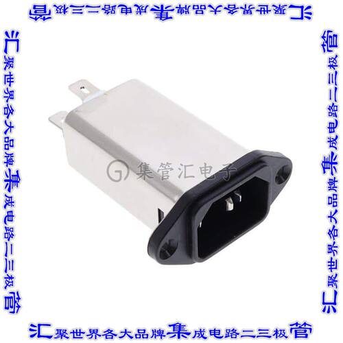 FN9244EB-3-06 电源接入连接器3POS插座公型片状插脚IEC320-C14面