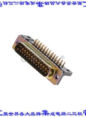 M24308/24-39Z 连接器25POS插头公引脚2排D-Sub面板安装通孔直角