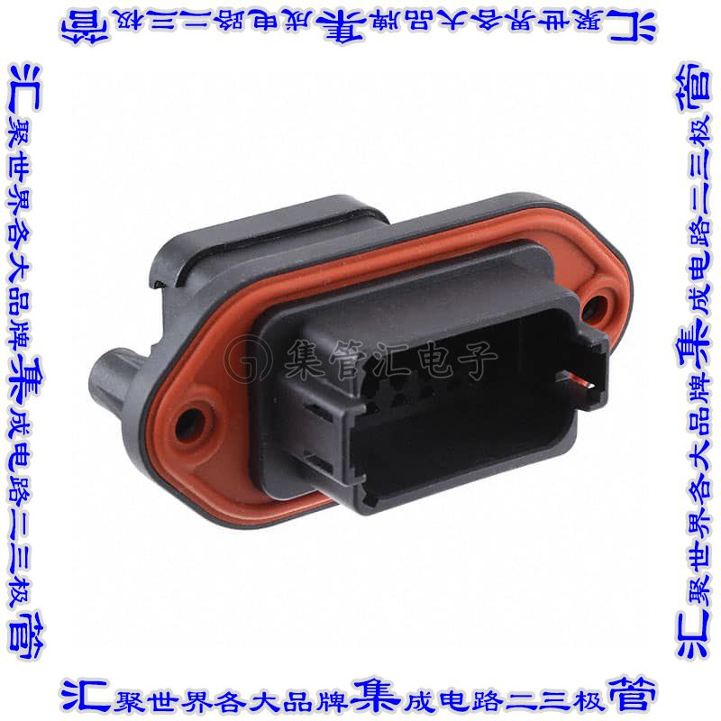 AT04-12PB-PM14 矩形连接器外壳12POS插座2排公形引脚黑色面板安