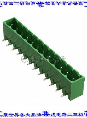 OQ1271510000G 端子块连接器12POS接头公引脚带罩5mm绿色90DEG通