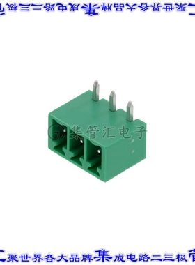 2643430000 端子块连接器3POS接头公引脚带罩3.81mm绿色90DEG通孔