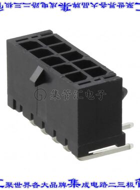 66201021022 针座连接器10POS接头2排3mm公形插针通孔直角锡