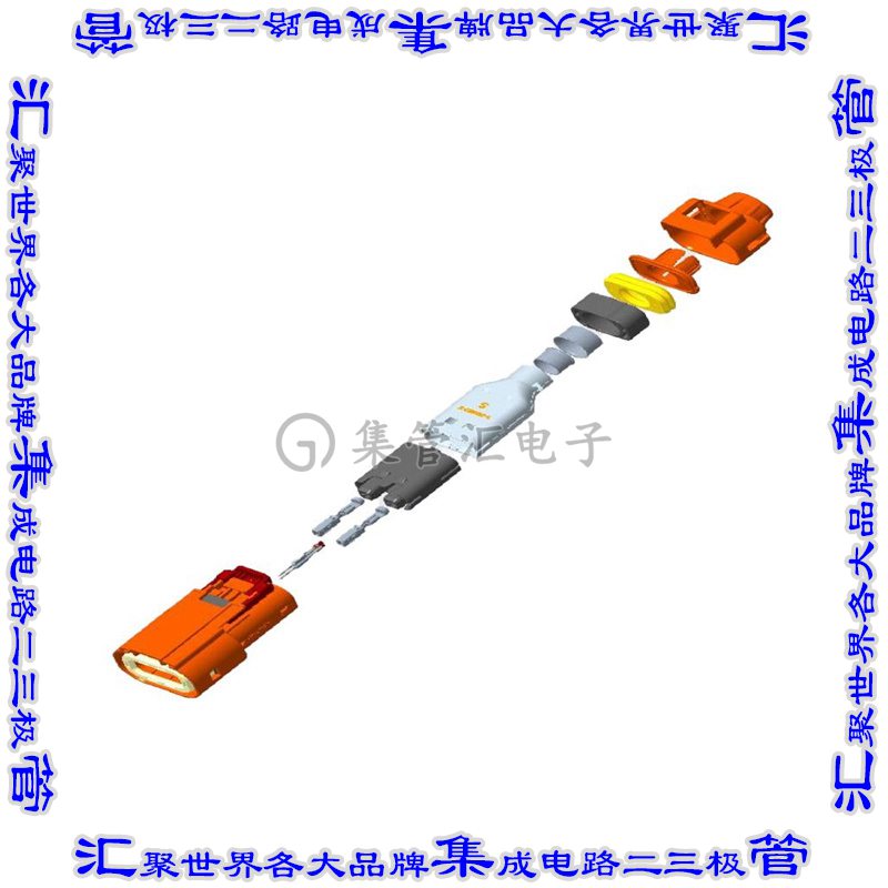 YHV280-2PM-P-4MM-B 矩形连接器2POS插头10.4mm母插口橙色压接自