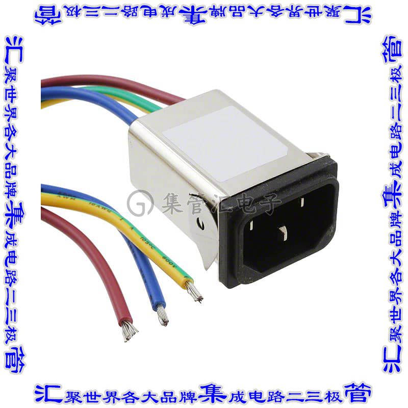 FN9222SB-3-07 电源接入连接器3POS插座公型片状插脚IEC320-C14面