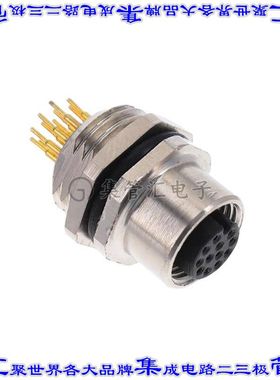 ALBKF12-FMBR12-S0 圆形连接器12POS插头母插口焊接面板安装通孔