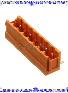 1352060000 端子块连接器8POS接头公引脚带罩5.08mm橙色90DEG通孔