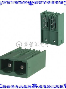 1998933 端子块连接器2POS接头公引脚带罩10.16mm绿色90DEG通孔