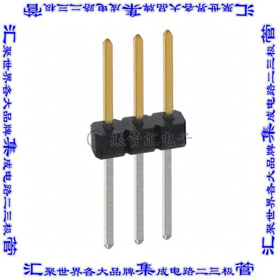 PBC03SFBN 针座连接器3POS分离式2.54mm公形插针通孔直针镀金