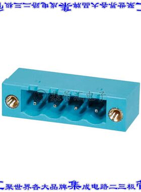 TBP01R1W-508-04BE 端子块连接器4POS接头公引脚带罩5.08mm蓝色90