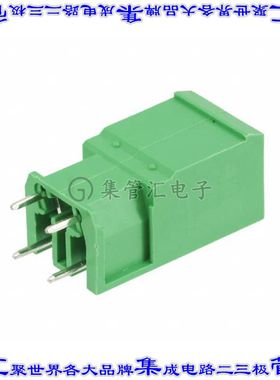VC0200510000G 端子块连接器2POS接头公引脚带罩7.62mm绿色垂直通