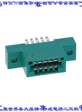 345-010-500-202 卡边缘连接器10POS母头2排2.54mm绿色镀金