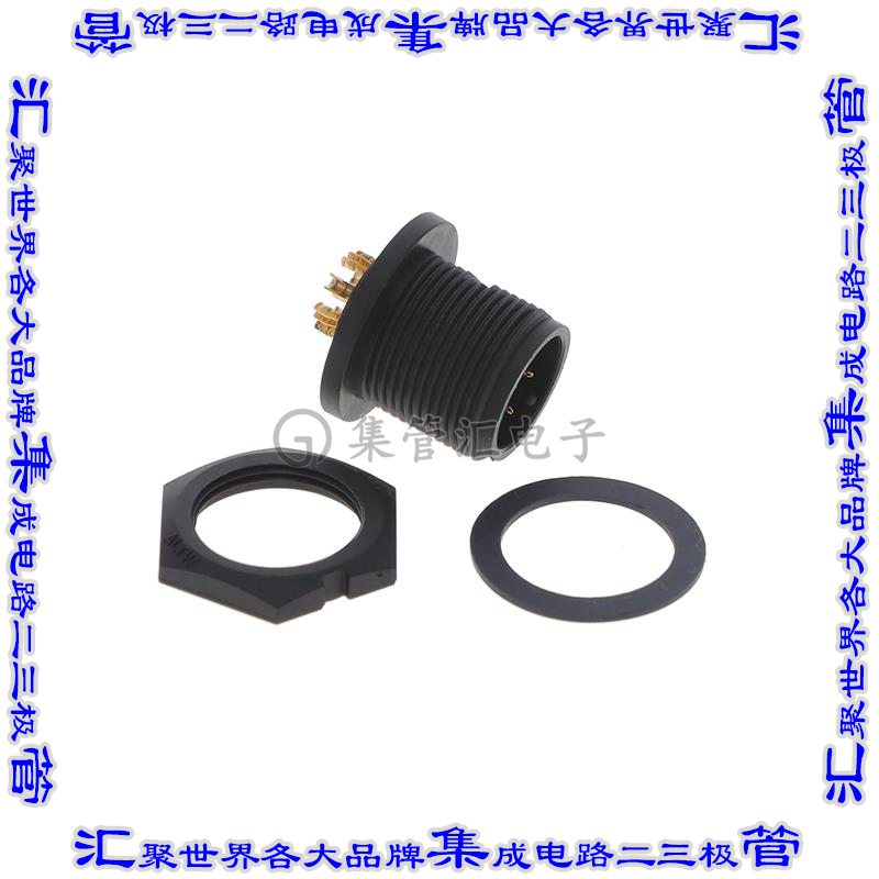 ABD-08PMMS-SC7001 圆形连接器8POS插座公形引脚焊杯镀金面板安装