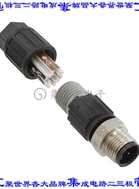 1440753 圆形连接器4POS插头公引脚IDC镀金自由悬挂