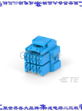 3-1971776-3 矩形连接器外壳6POS插头2排6mm母形插口蓝色自由悬挂